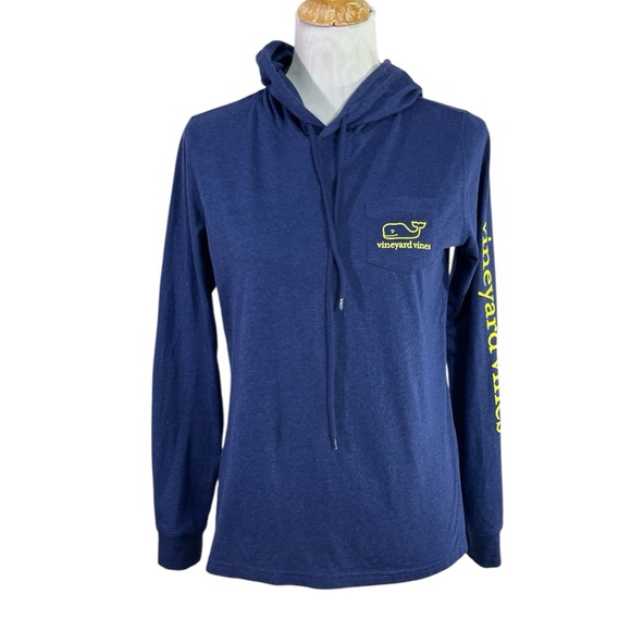 Vineyard Vines Women’s Long Sleeve Hoodie Tshirt size S in Navy - Picture 1 of 7